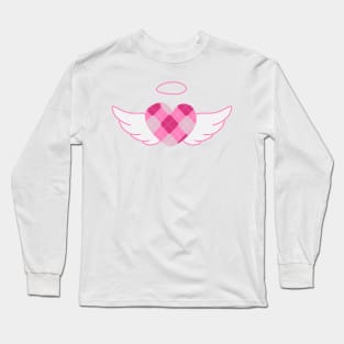 Pink Argyle angel heart (y2k preppy plazacore) Long Sleeve T-Shirt